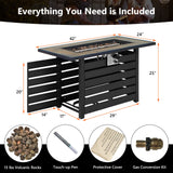 Mesa fogata de propano de 42 pulgadas y 50000 BTU con superficie de polvo mineral