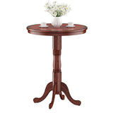 Mesa auxiliar de pedestal redonda de madera de 42 pulgadas con tablero de ajedrez