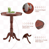 Mesa auxiliar de pedestal redonda de madera de 42 pulgadas con tablero de ajedrez
