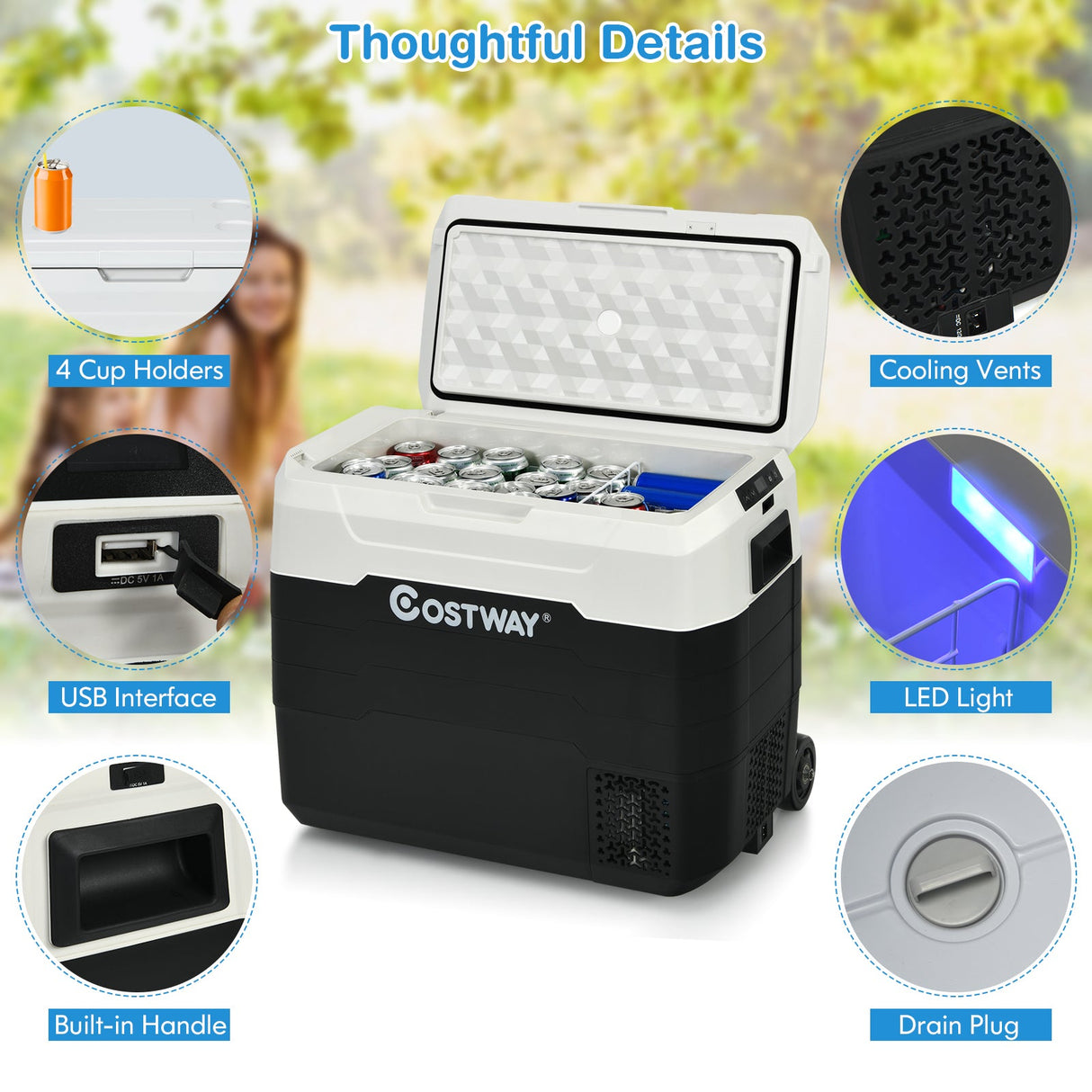 Refrigerador portátil para coche de doble zona de 40 litros