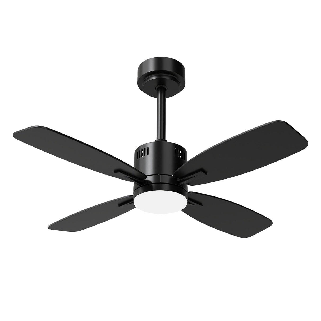 Ventilador de techo de 42 pulgadas con luz y control remoto, LED 3CCT con memoria, temporizador de 4 horas, 6 velocidades - Negro