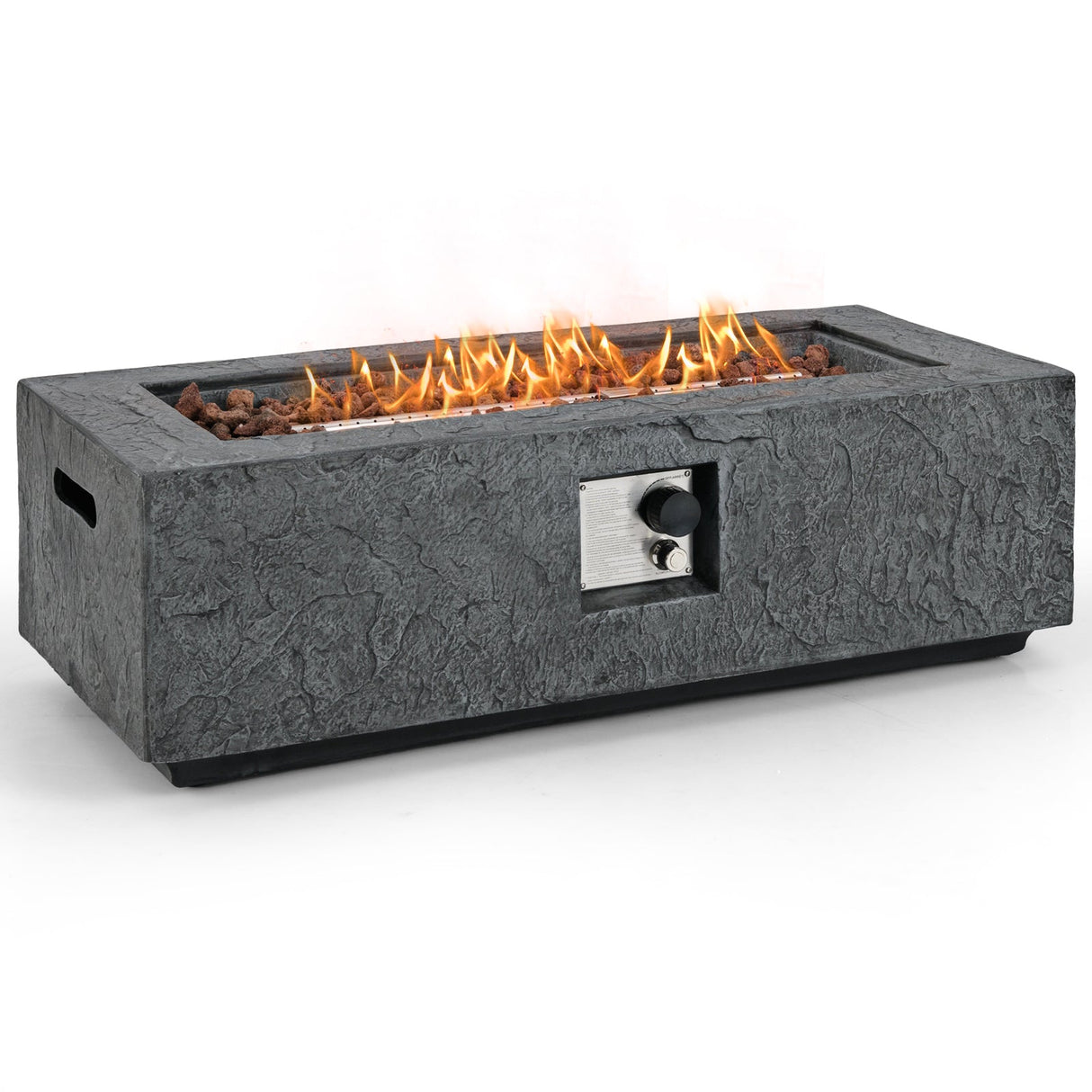 Juego de mesa para hoguera de 42.5 pulgadas y 50,000 BTU con quemador de acero inoxidable