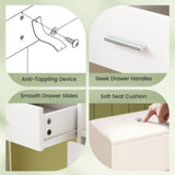 Tocador de 43.5 pulgadas con espejo y luces para dormitorio - Blanco