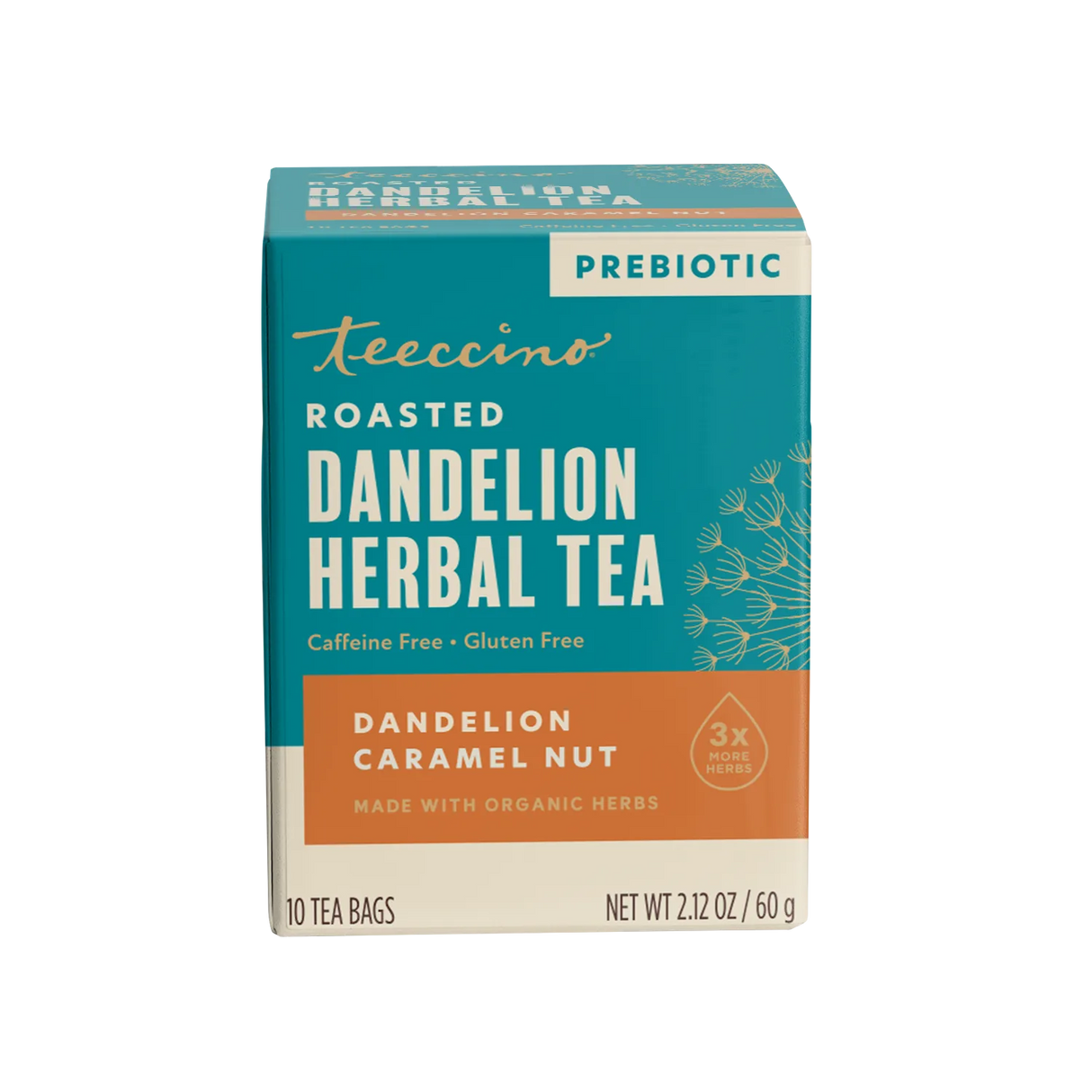 Té de hierbas tostadas de diente de león, caramelo y nuez