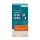 Té de hierbas tostadas de diente de león, caramelo y nuez
