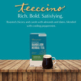 Té de hierbas tostado de diente de león con mocha y menta