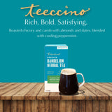 Té de hierbas tostado de diente de león con mocha y menta