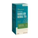 Té de hierbas tostado de diente de león con mocha y menta