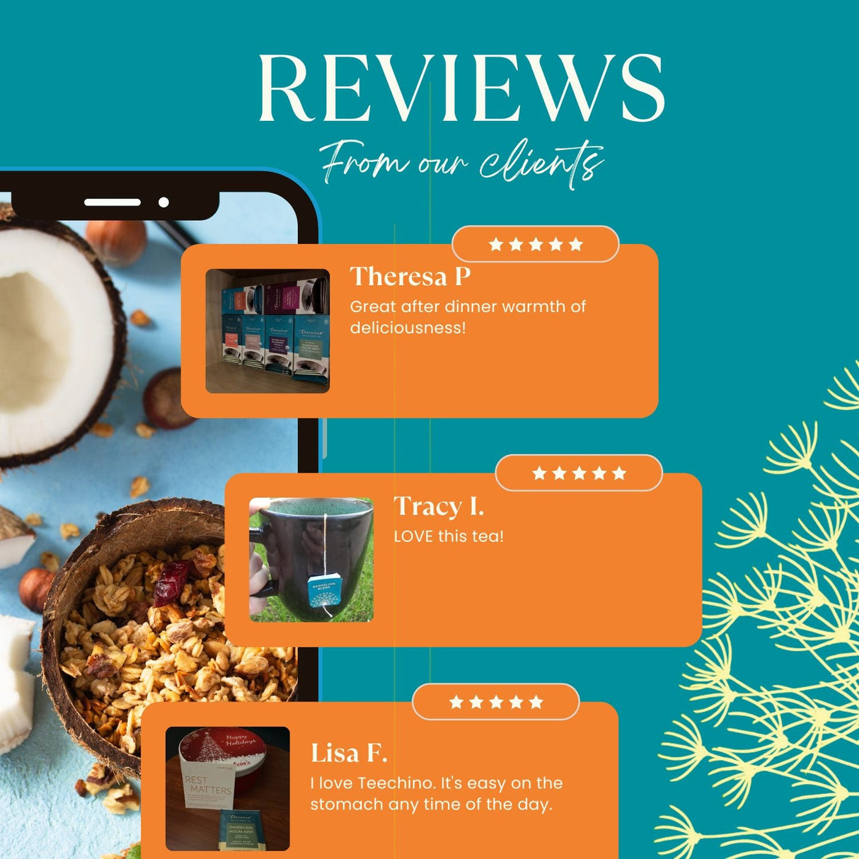 Té de hierbas tostado de diente de león con mocha y menta