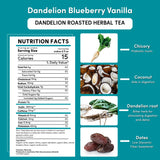 Té de hierbas tostado de diente de león, arándanos y vainilla
