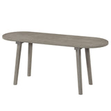 Banco de comedor rústico de madera maciza de 43 pulgadas, banco rústico de madera para entrada con patas de caucho - Gris