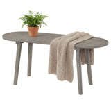 Banco de comedor rústico de madera maciza de 43 pulgadas, banco rústico de madera para entrada con patas de caucho - Gris