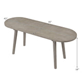Banco de comedor rústico de madera maciza de 43 pulgadas, banco rústico de madera para entrada con patas de caucho - Gris
