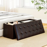 Banco otomano de almacenamiento plegable de 43 pulgadas, reposapiés, taburete, banco para pie de cama