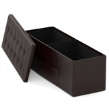 Banco otomano de almacenamiento plegable de 43 pulgadas, reposapiés, taburete, banco para pie de cama