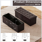 Banco otomano de almacenamiento plegable de 43 pulgadas, reposapiés, taburete, banco para pie de cama