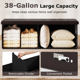 Banco otomano de almacenamiento plegable de 43 pulgadas, reposapiés, taburete, banco para pie de cama