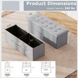 Banco otomano de almacenamiento plegable de 43 pulgadas, reposapiés, taburete, banco para pie de cama
