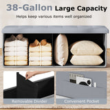 Banco otomano de almacenamiento plegable de 43 pulgadas, reposapiés, taburete, banco para pie de cama