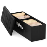 Banco otomano de almacenamiento plegable de 43 pulgadas, reposapiés, taburete, banco para pie de cama