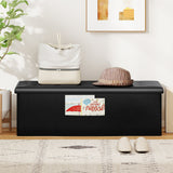 Banco otomano de almacenamiento plegable de 43 pulgadas, reposapiés, taburete, banco para pie de cama