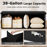 Banco otomano de almacenamiento plegable de 43 pulgadas, reposapiés, taburete, banco para pie de cama