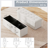 Banco otomano de almacenamiento plegable de 43 pulgadas, reposapiés, taburete, banco para pie de cama