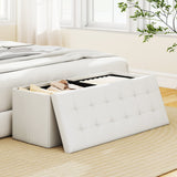 Banco otomano de almacenamiento plegable de 43 pulgadas, reposapiés, taburete, banco para pie de cama