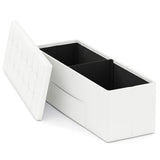 Banco otomano de almacenamiento plegable de 43 pulgadas, reposapiés, taburete, banco para pie de cama
