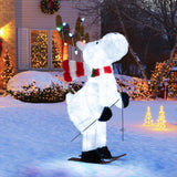 44" Animated Christmas Reindeer Pre-lit Skiing Deer Decoration