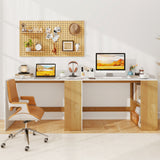 44 Inch Wooden Computer Desk with Bookshelf for Small Space