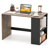 44 Inch Wooden Computer Desk with Bookshelf for Small Space