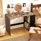 44 Inch Wooden Computer Desk with Bookshelf for Small Space
