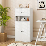 Estantería de 44 Pulgadas de Alto con Puertas y Estante Ajustable