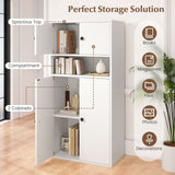 Estantería de 44 Pulgadas de Alto con Puertas y Estante Ajustable