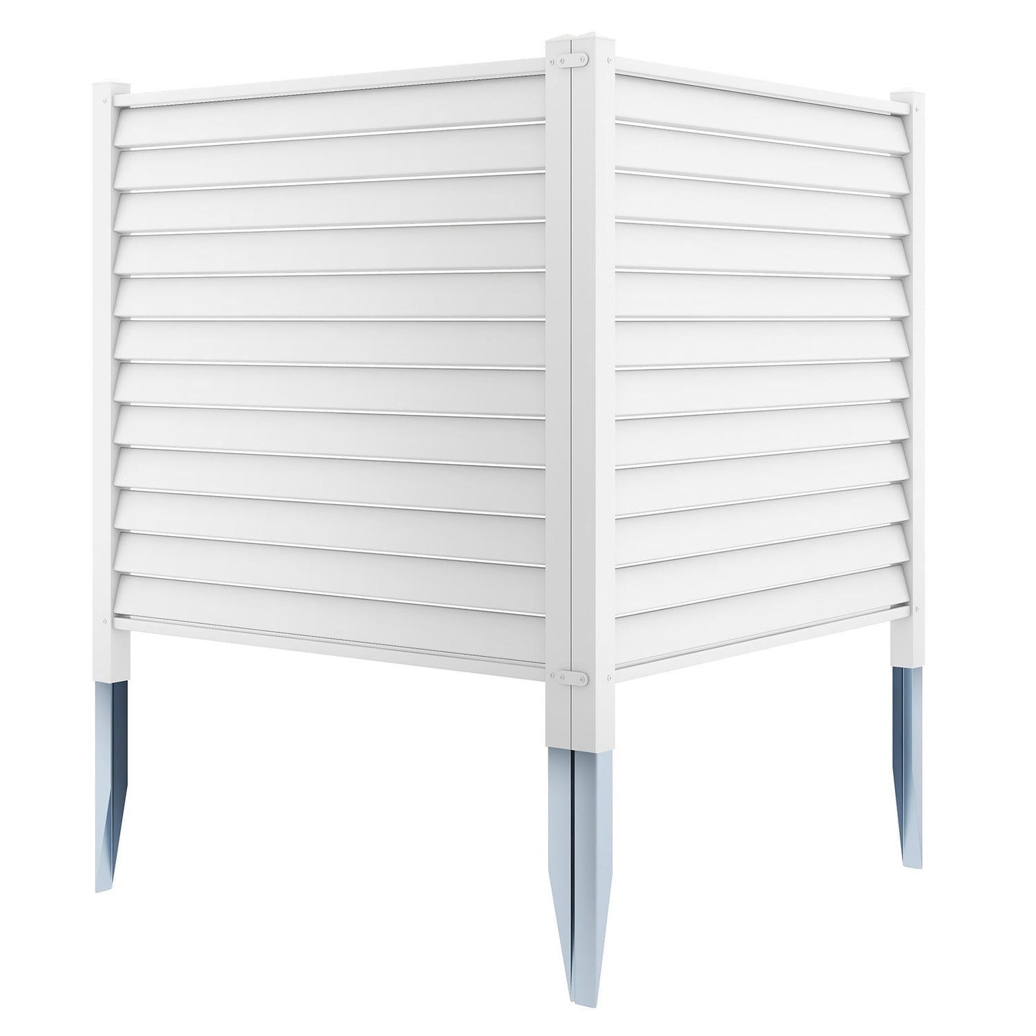 44 x 45 Inch Vinyl Picket Fence Panels with Metal Ground Stakes-White