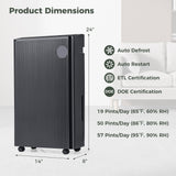 4500 Sq. Ft 57 Pint Quiet Dehumidifier for Basement with 4 Modes-Black
