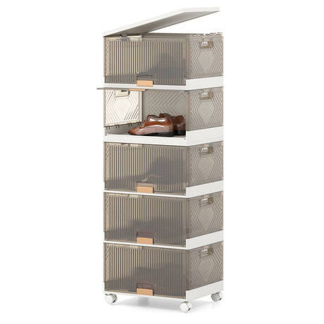 Contenedores de almacenamiento apilables de 3/4/5/6 cubos con ruedas desmontables