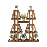 Soporte de madera de 5 niveles para 10 macetas y varias plantas