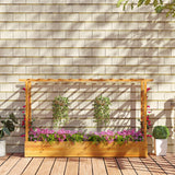 45 Inch Wooden Raised Garden Bed with Lattice Trellis for Outdoor-Natural
