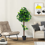 Árbol de hortensias artificial de 45 pulgadas con tronco de madera real y hojas de hortensia realistas