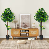 Árbol de hortensias artificial de 45 pulgadas con tronco de madera real y hojas de hortensia realistas