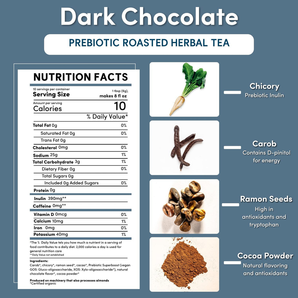 Dark Chocolate Prebiotic SuperBoost Herbal Tea