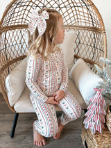Pijama navideño de bambú de bastones de caramelo - Conjunto de 2 piezas