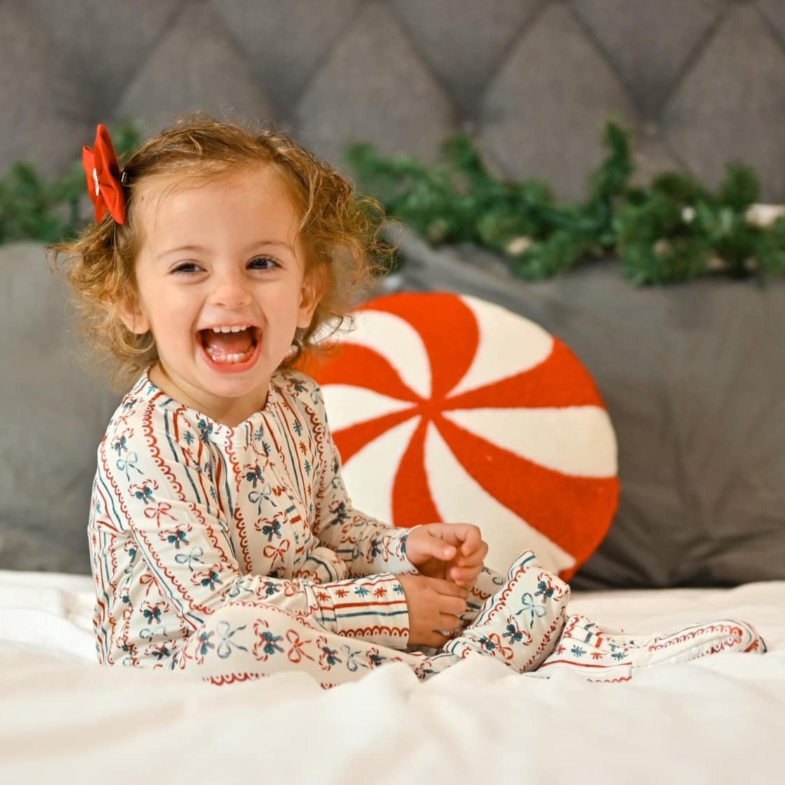 Pijama de Navidad de Bambú Candy Cane Lane - Zippy