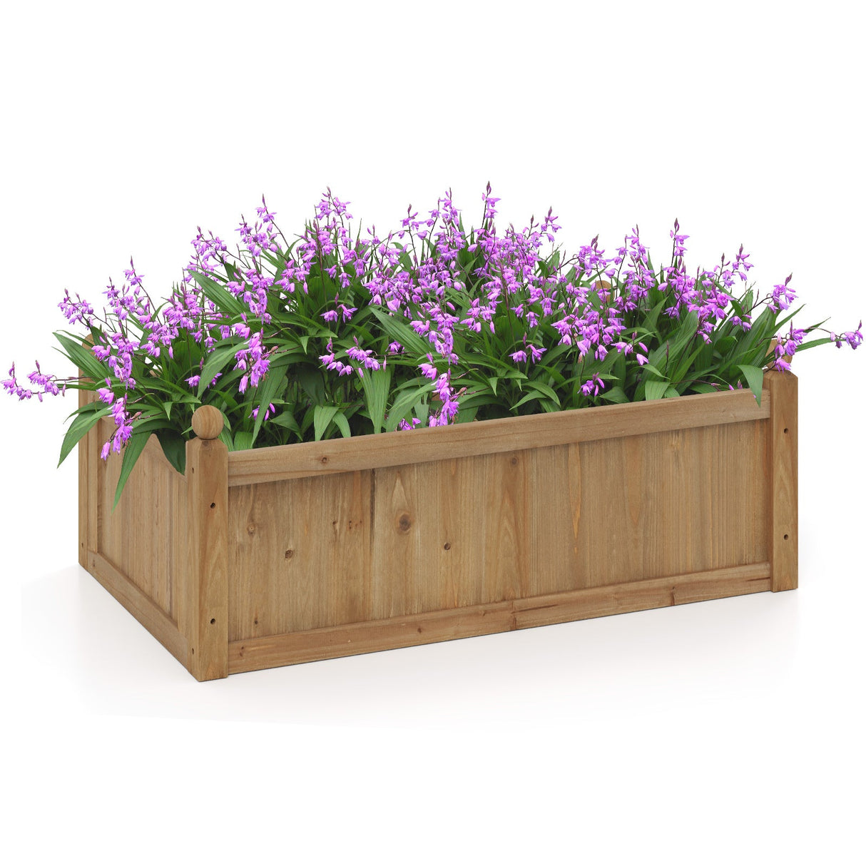 Macetero rectangular de 46 x 24 x 16 pulgadas con orificios de drenaje para jardín, patio o césped - Marrón