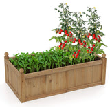 Macetero rectangular de 46 x 24 x 16 pulgadas con orificios de drenaje para jardín, patio o césped - Marrón