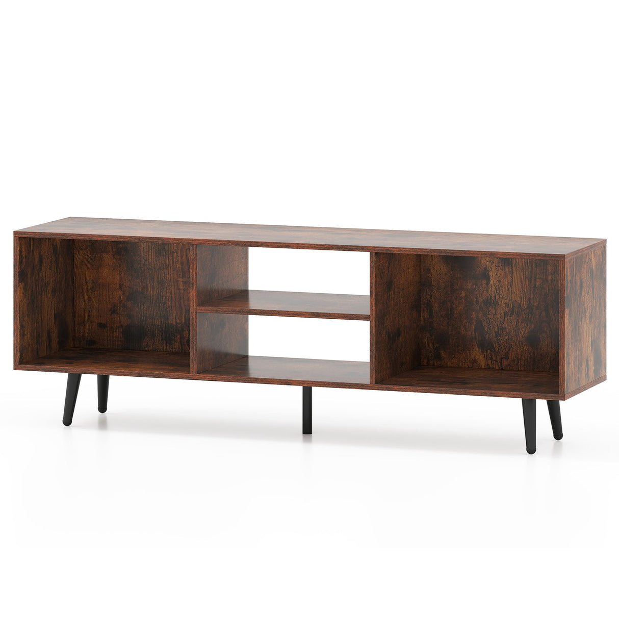 47.5 Inches TV Stand for 55-Inch TV with Compartments and Metal Legs