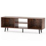 47.5 Inches TV Stand for 55-Inch TV with Compartments and Metal Legs