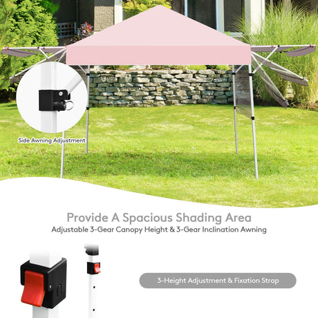 Carpa plegable de 17 x 10 pies con toldo instantáneo ajustable